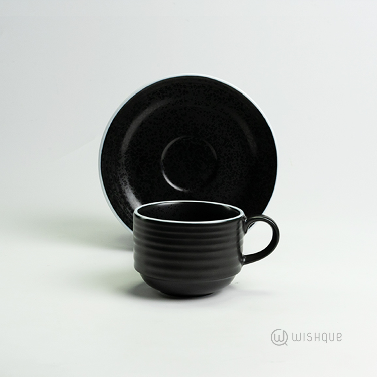 Royal Fernwood Pearl Black 12 Pcs Tea Set