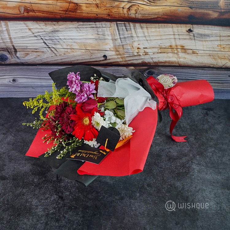 Crimson Glory Graduation Bouquet