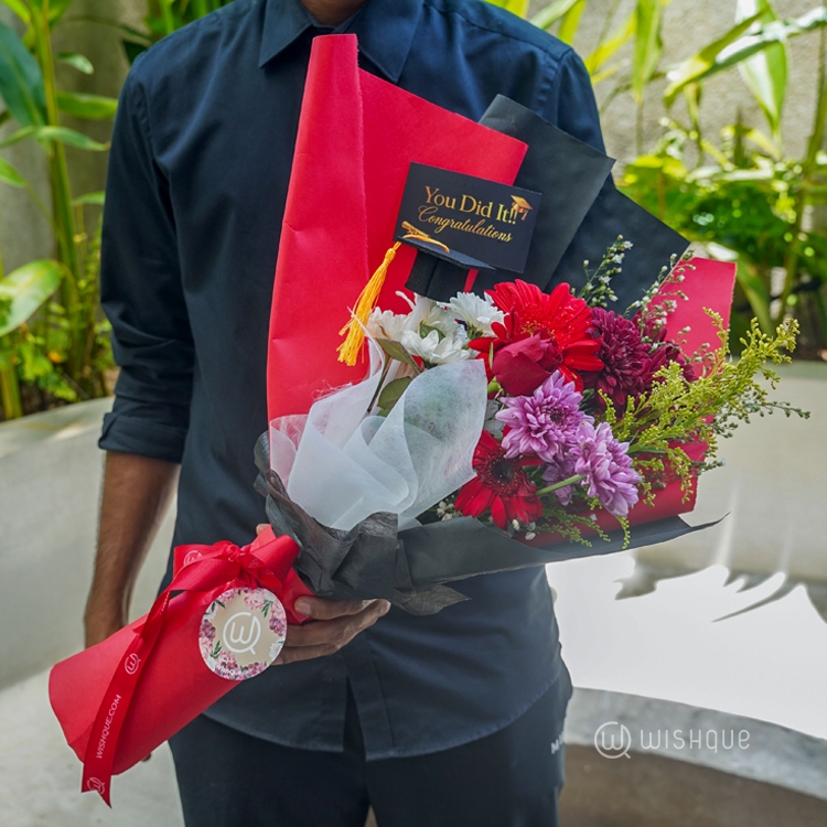 Crimson Glory Graduation Bouquet