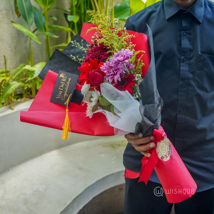 Crimson Glory Graduation Bouquet