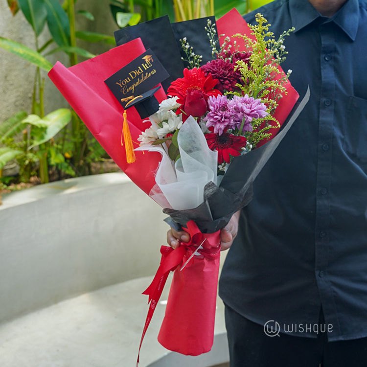 Crimson Glory Graduation Bouquet