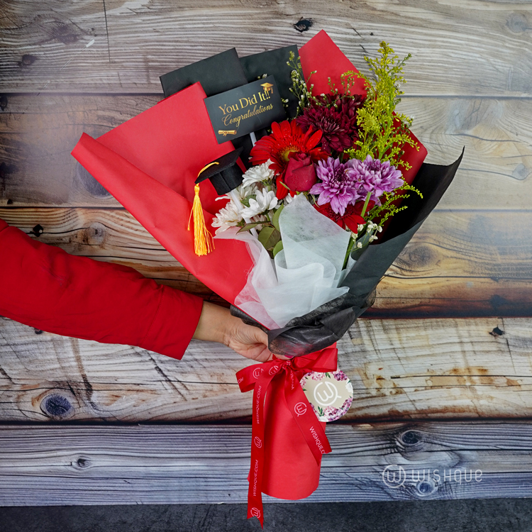 Crimson Glory Graduation Bouquet