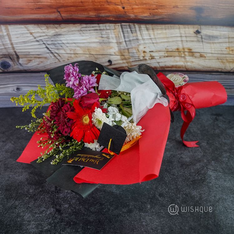 Crimson Glory Graduation Bouquet