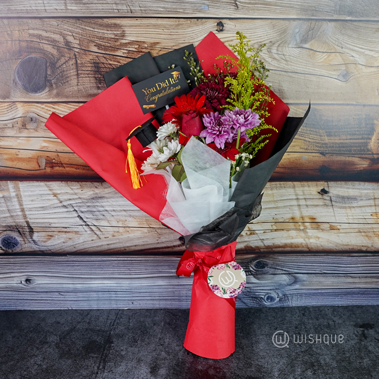 Crimson Glory Graduation Bouquet