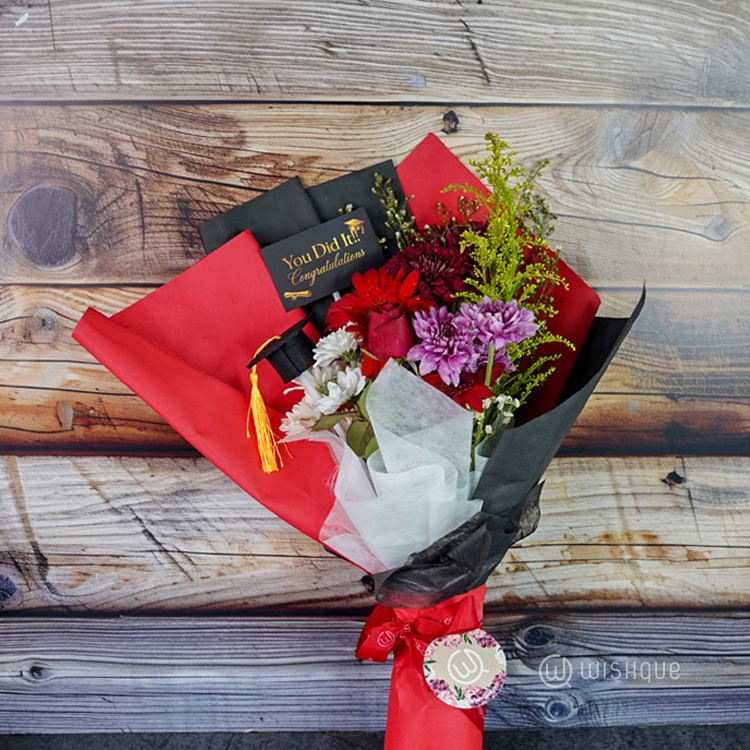 Crimson Glory Graduation Bouquet
