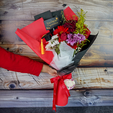 Crimson Glory Graduation Bouquet