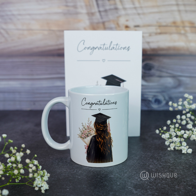 Congratulations Graduation Greeting Card & Printed Mug For Her