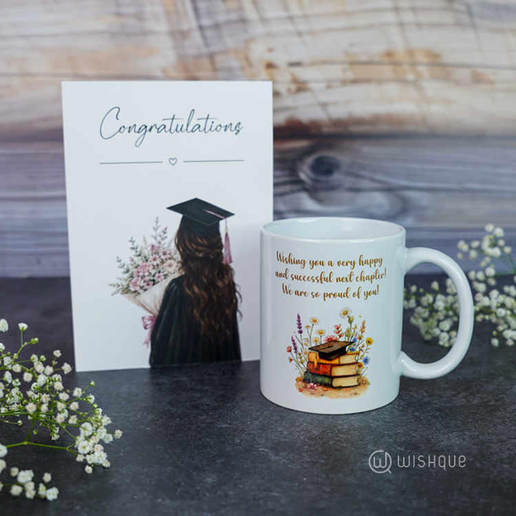 Congratulations Graduation Greeting Card & Printed Mug For Her