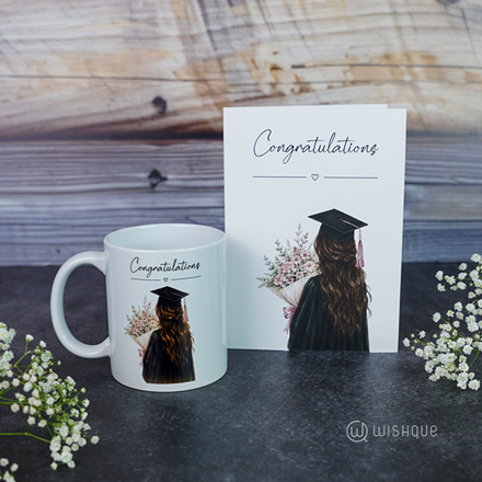 Congratulations Graduation Greeting Card & Printed Mug For Her