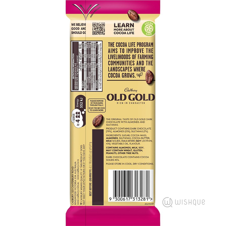 Cadbury Old Gold Dark Chocolate Fruit & Nut 170g
