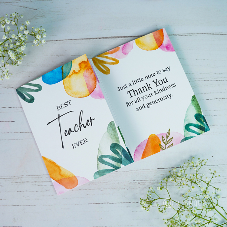 Best Teacher Ever Greeting Card & Printed Mug