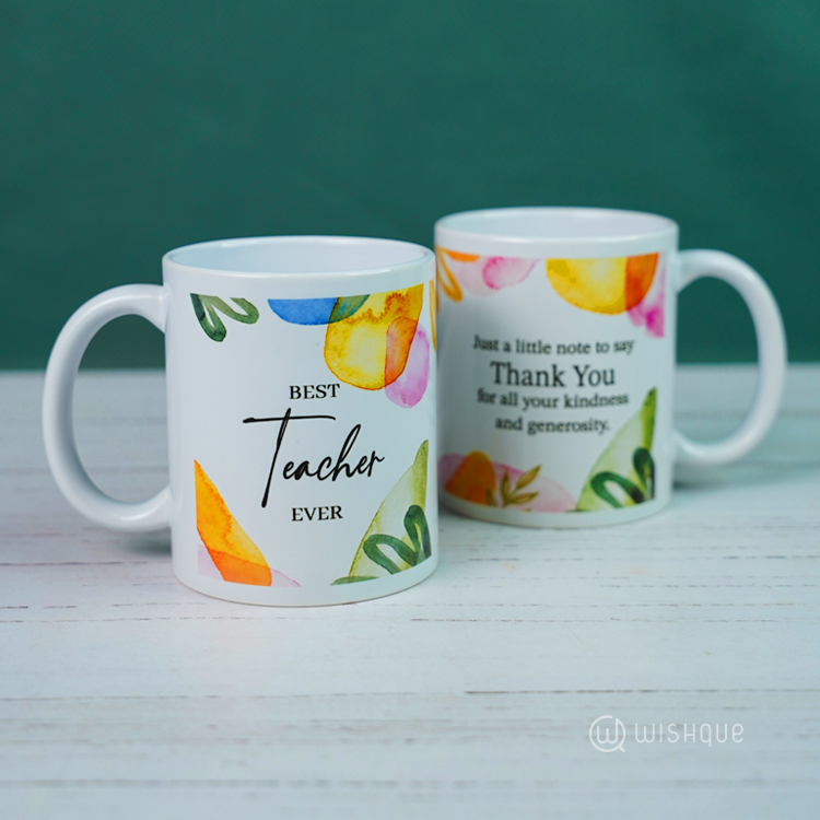 Best Teacher Ever Greeting Card & Printed Mug