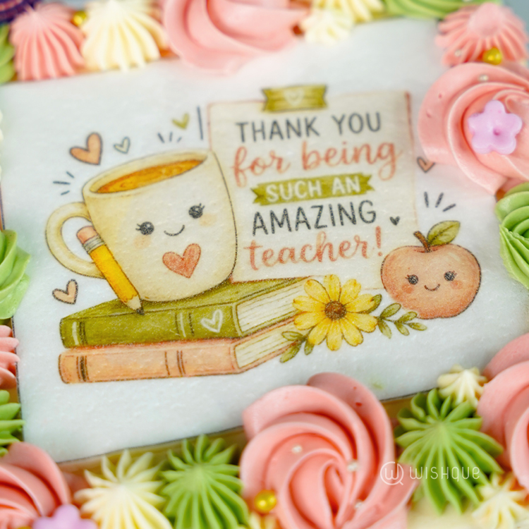 A Sweet Thank You for Teacher Ribbon Cake