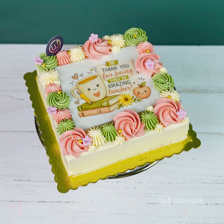 A Sweet Thank You for Teacher Ribbon Cake