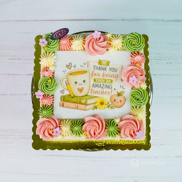 A Sweet Thank You for Teacher Ribbon Cake