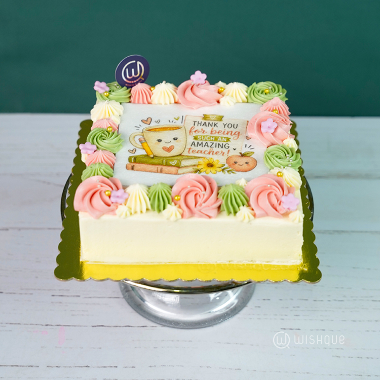 A Sweet Thank You for Teacher Ribbon Cake