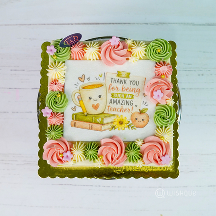 A Sweet Thank You for Teacher Ribbon Cake