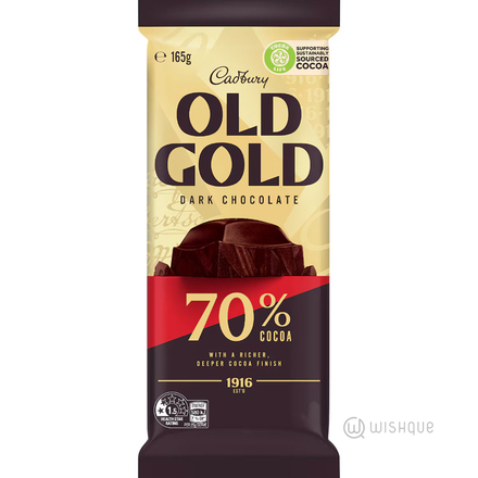 Cadbury Old Gold 70% Cocoa Dark Chocolate Block 165g
