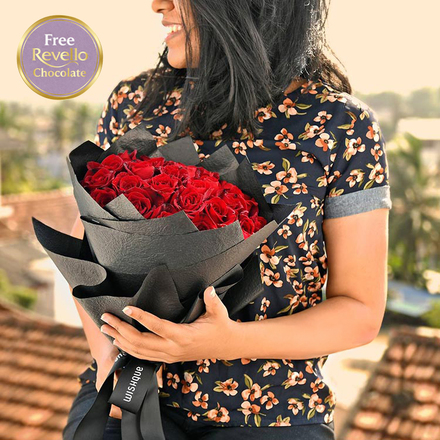 Bouquet of 25 Red Roses