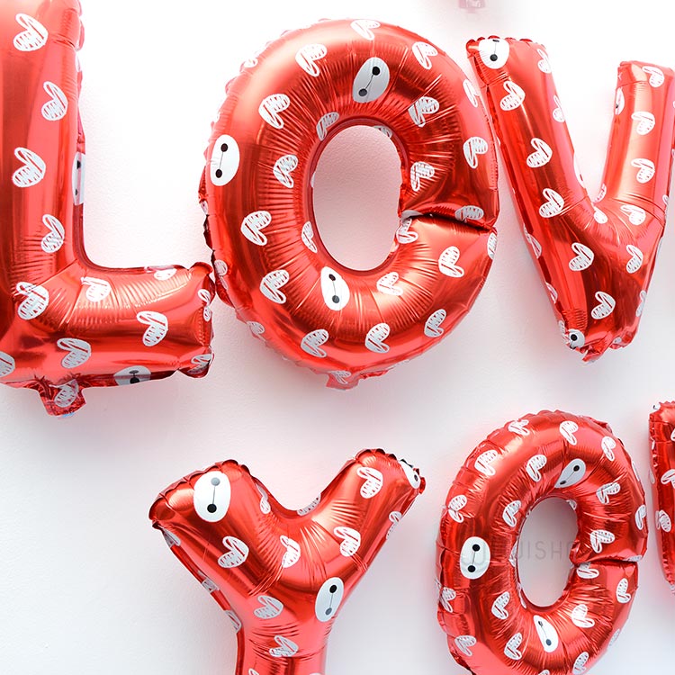 I LOVE YOU Letters Balloons in Red