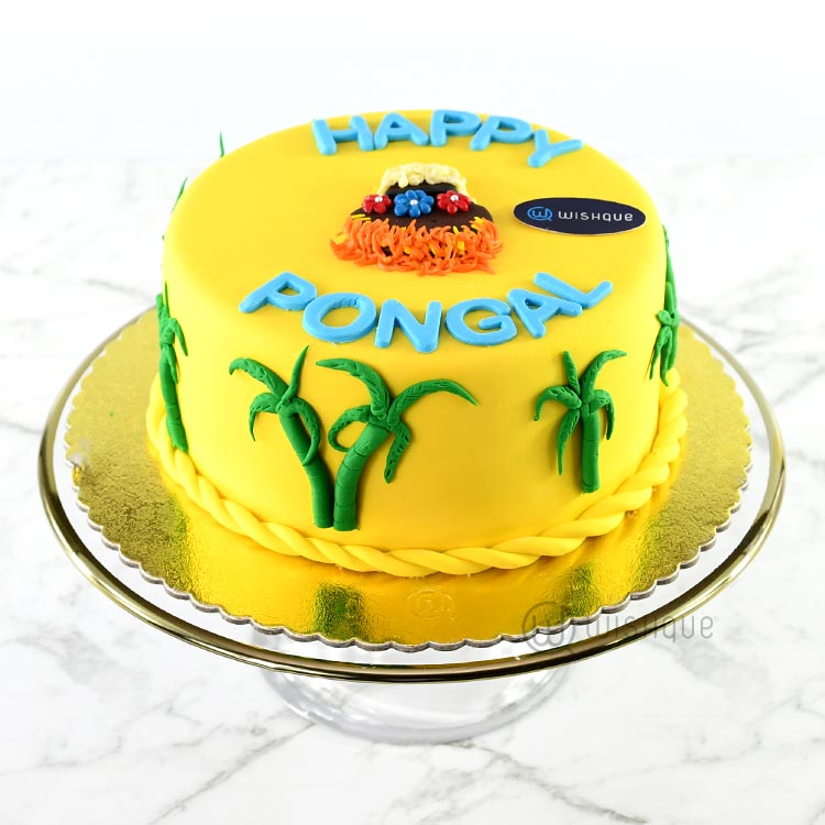 Happy Pongal Celebration Ribbon Cake