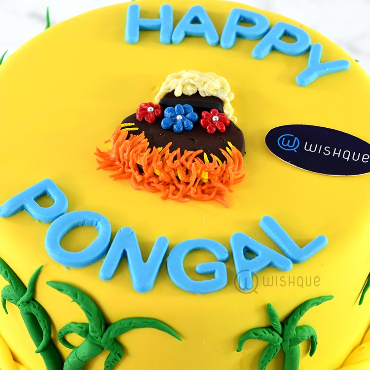 Happy Pongal Celebration Ribbon Cake
