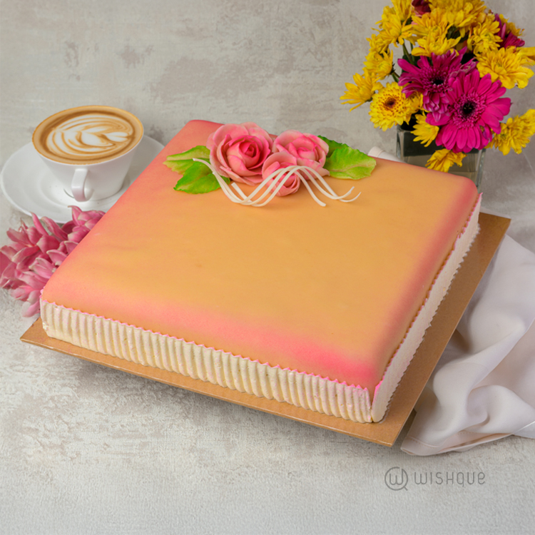 Hilton Ribbon Square Cake Marzipan Covered