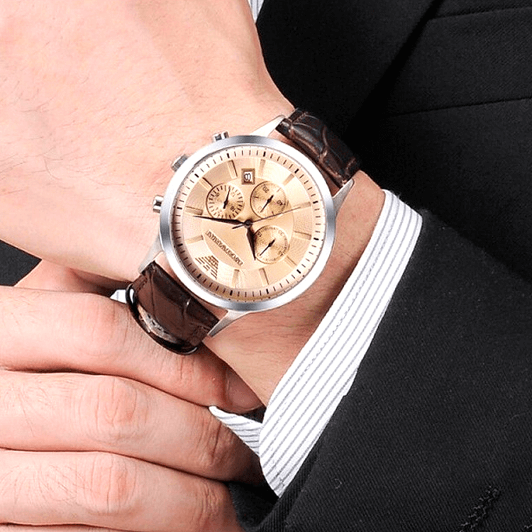 Emporio Armani Men's AR2433 Dress Brown Leather Watch