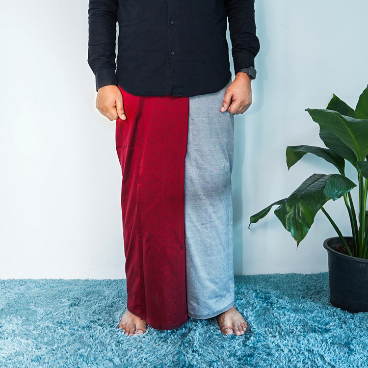 Red & Grey Handloom Sarong