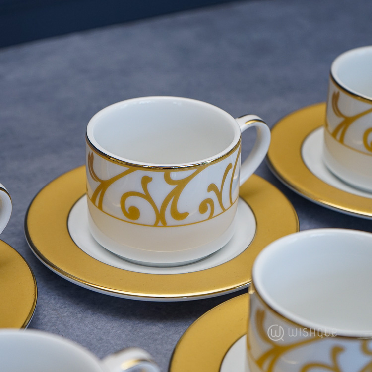 Gold Mix 12 Pcs Dankotuwa Porcelain Tea Set Wishque Sri Lanka's