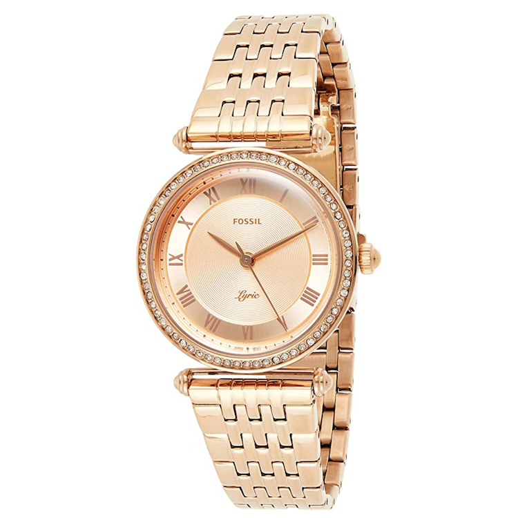 Fossil Women's Lyric Rose Gold Dial Watch ES4711 Wishque Sri