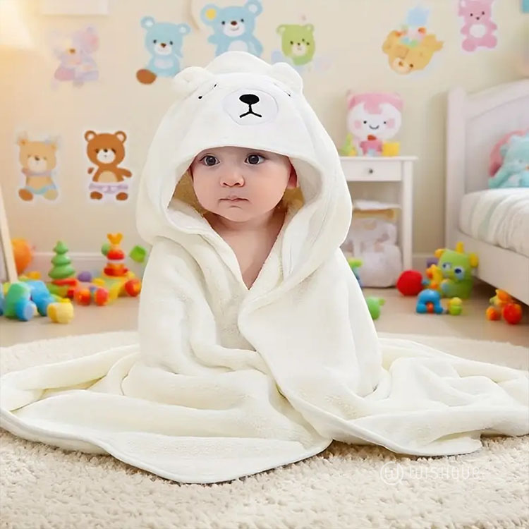 Organic Bamboo Cotton Baby Hooded Towel-Rabbit
