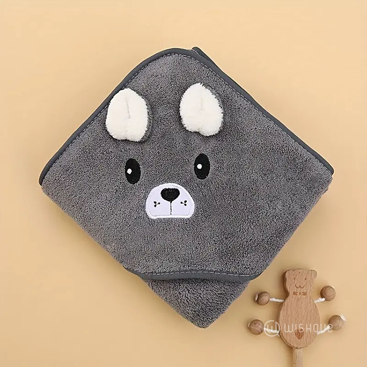 Organic Bamboo Cotton Baby Hooded Towel-koala Bear