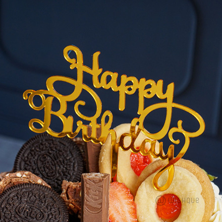 Acrylic Birthday Letters Cake Topper Gold