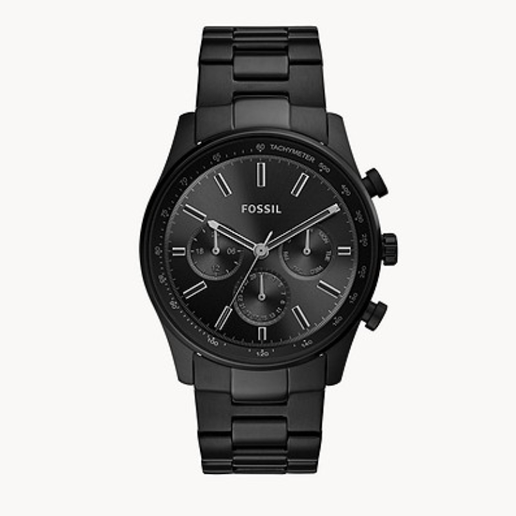 Fossil Sullivan Multifunction Black Stainless Steel Men's Watch BQ2448