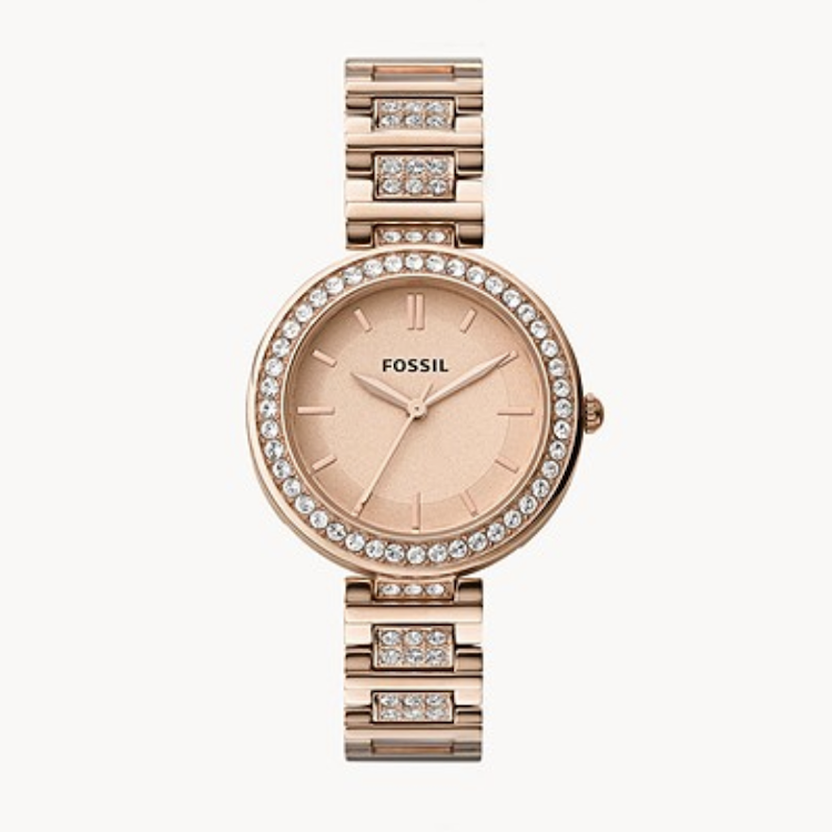 Fossil Karli Three-Hand Rose Gold-Tone Stainless Steel Ladies Watch BQW3181