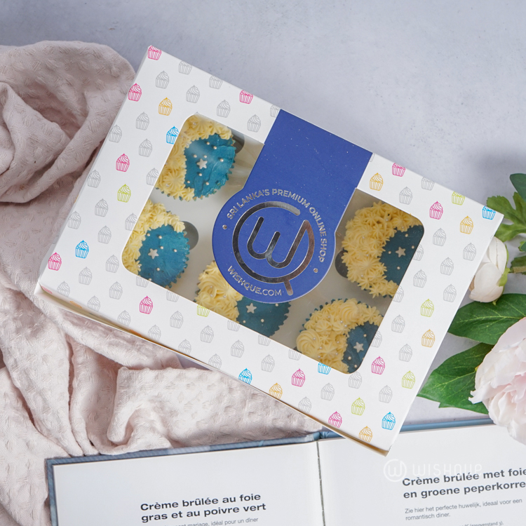 Eid White Chocolate Vanilla Cupcake Box of 6