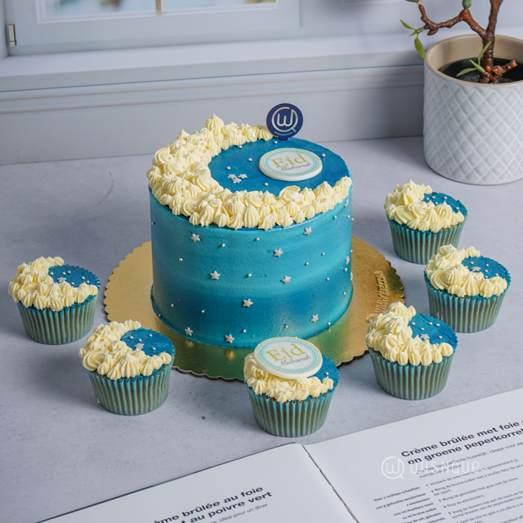 Eid White Chocolate Vanilla Cupcake Box of 6