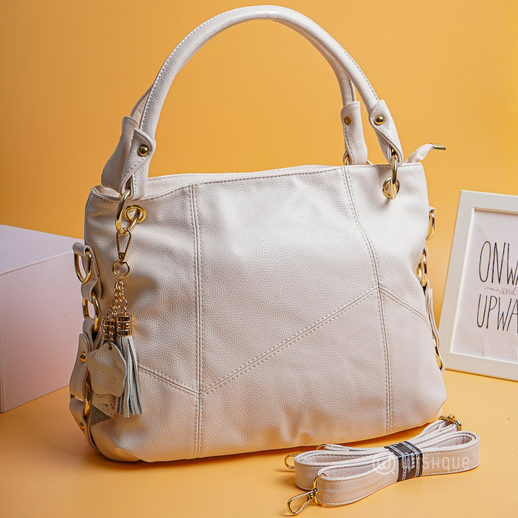Women's Smart Casual PU Leather Handbag White Wishque Sri Lanka's