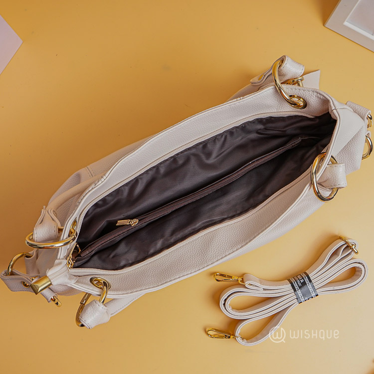 Women's Smart Casual PU Leather Handbag White Wishque Sri Lanka's