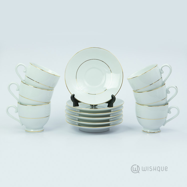 Royal Fernwood 12 Pcs Tea Set Gold Line