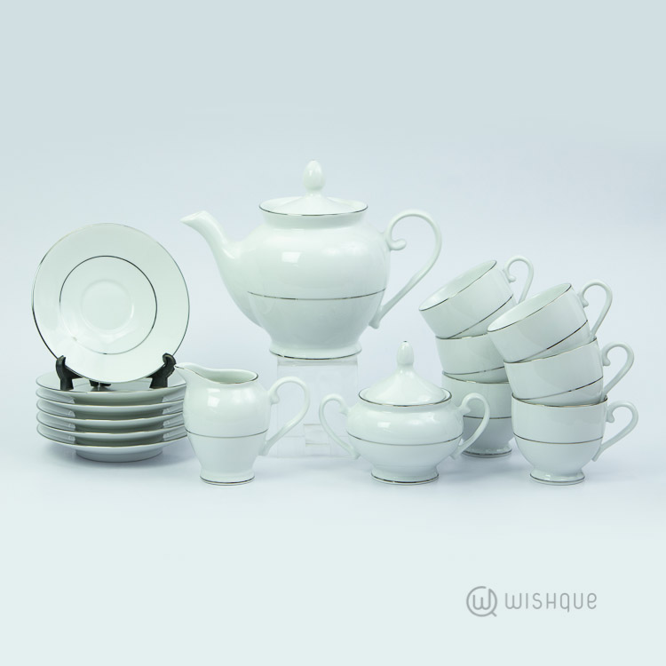 Royal Fernwood 17 Pcs Silver Line Tea Set Wishque Sri Lanka's Premium Online Shop! Send